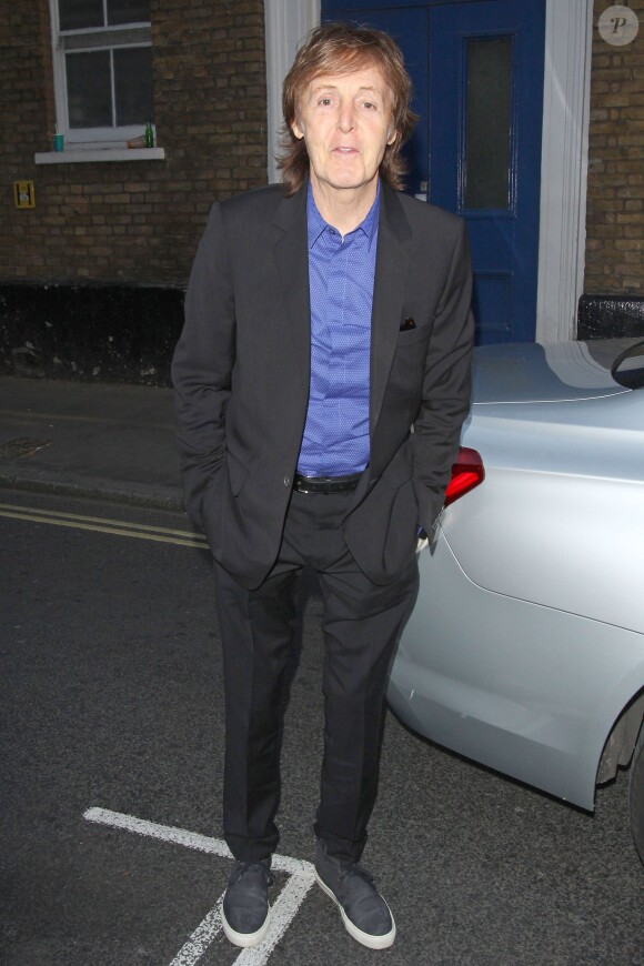 Paul McCartney célébrait son 72e anniversaire avec son épouse Nancy Shevell et leurs amis au très privée Ivy Club de Londres, le 17 juin 2014