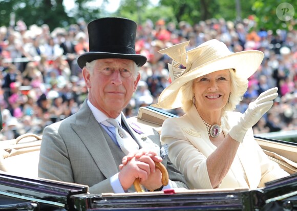 Le prince Charles et Camilla Parker Bowles, duchesse de Cornouailles - La famille royale d'Angleterre au 2e jour de la course hippique "Royal Ascot" à Ascot dans le Berkshire. Le 18 juin 2014.