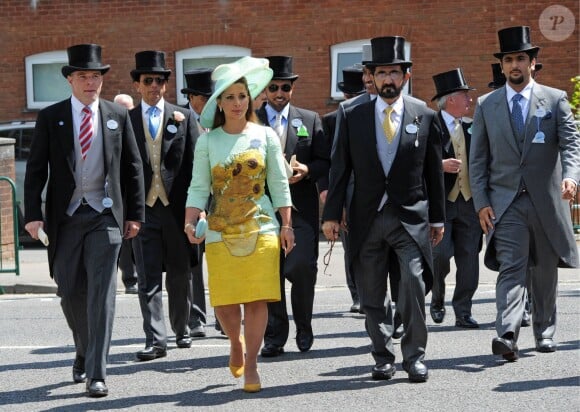 La princesse Haya de Jordanie et son mari le Sheikh Mohammed Al Maktoum, Emir de Dubai - 2e jour des courses Royal Ascot le 18 juin 2014