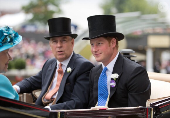 Le prince Andrew et le prince Harry d'Angleterre - 3e jour des courses Royal Ascot à Berkshire, le 19 juin 2014