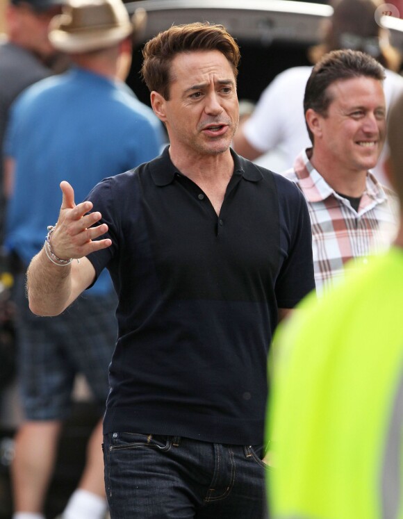 Robert Downey Jr. sur le tournage du film "The Judge" à Shelburne Falls, le 5 juin 2013.