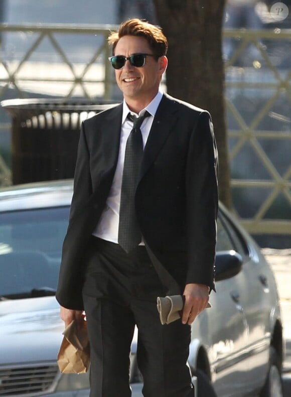 Exclusif - Robert Downey Jr. sur le tournage du film "The Judge" à Shelburne Falls, le 3 juin 2013.