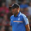 Zinédine Zidane, entraîneur adjoint très assidu de Carlo Ancelottilors du match au Goldsands Stadium face à Bournemouth Le 21 juiillet 2013