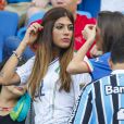 Genoveffa Darone, la compagne de Lorenzo Insigne dans les tribunes après le match perdu par l'Italie face à l'Uruguay, à l'Estadio das Dunas au Natal, le 24 juin 2014