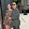 Eros Ramazzotti et sa femme Marica Pellegrinelli, à l'hôtel Salomon de Rothschild pour le défilé homme Valentino printemps-été 2015. Paris, le 25 juin 2014.