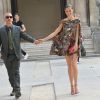 Eros Ramazzotti et sa femme Marica Pellegrinelli, à l'hôtel Salomon de Rothschild pour le défilé homme Valentino printemps-été 2015. Paris, le 25 juin 2014.