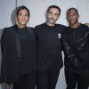 Riccardo Tisci et Victor Cruz et Elaina Watley - Défilé Givenchy homme collection printemps-été 2015 à la Halle Freyssinet à Paris, le 27 juin 2014.