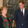 Le prince Harry rencontre Michelle Bachelet à La Moneda Presidential Palace à Santiago, Chili, le 27 juin 2014.