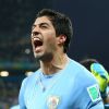 Luis Suarez après son second but lors du match Angleterre - Uruguay à São Paulo, le 19 juin 2014