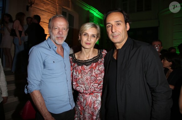 Exclusif - Pascal Greggory, Melita Toscan du Plantier et Alexandre Desplat - "Fête du Cinéma français" chez Unifrance à Paris, le 3 juillet 2014.