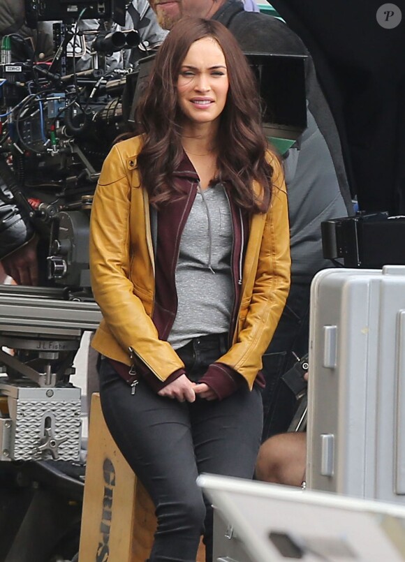 Megan Fox sur le tournage du film "Teenage Mutant Ninja Turtles" à Los Angeles le 2 avril 2014.