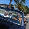 Jean-Paul Belmondo, Charles Gérard et Paul Belmondo à Nice pour le tournage du documentaire 'Belmondo par Belmondo'.