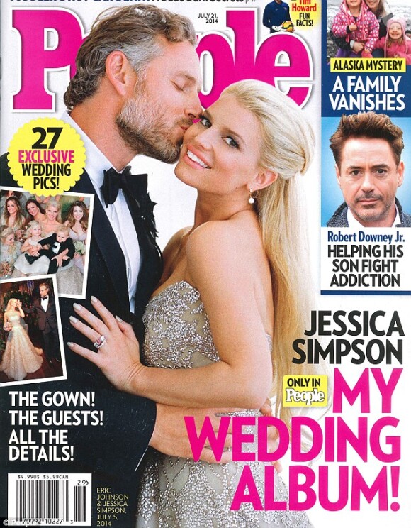 Jessica Simpson, mariée radieuse en couverture du magazine "People" daté de juillet 2014.