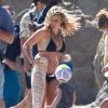 Hilary Duff sur la plage à Malibu, le 11 juillet 2014. 