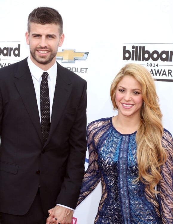 Gerard Piqué et sa compagne la chanteuse Shakira lors de la cérémonie des Billboard Music Awards 2014 à Las Vegas, le 18 mai 2014.