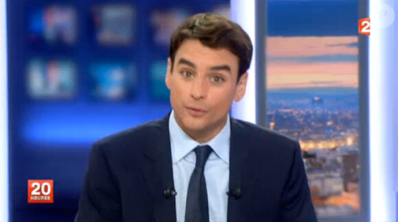 Julian Bugier présente le journal de 20 heures de France 2, le lundi 14 juillet 2014.