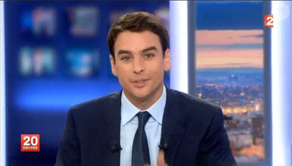 Julian Bugier présente le journal de 20 heures de France 2, le lundi 14 juillet 2014.