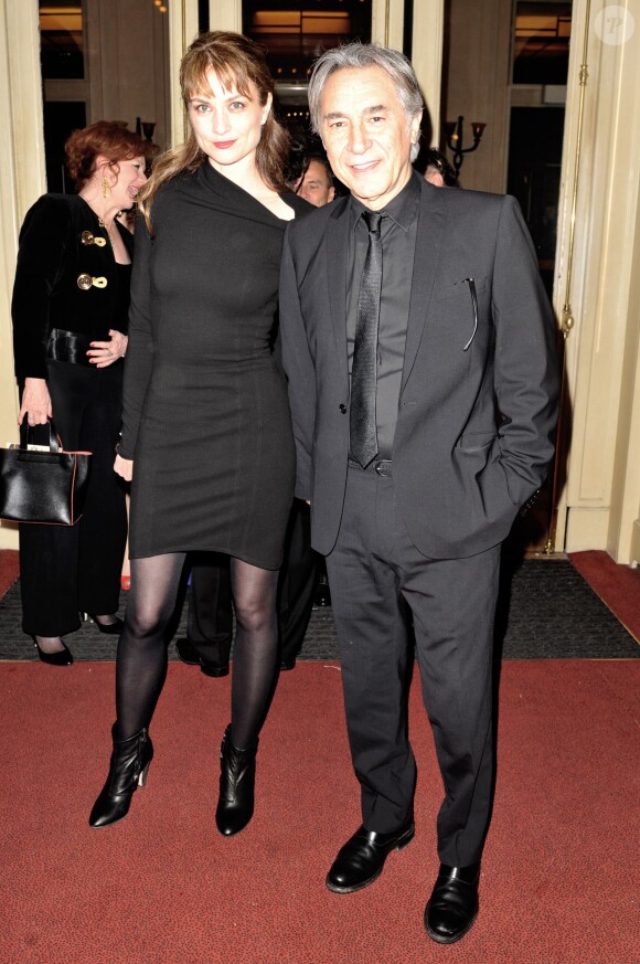 Richard Berry et sa compagne Pascale Louange à Paris le 25 février 2013.