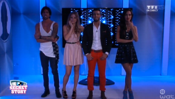 Leïla, Sara, Stéfan et Aymeric deviennent les imposteurs de la Maison des Secrets (Secret Story 8, le vendredi 18 juillet 2014.)