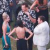 Exclusif - Jason Segel et Jonah Hill au mariage de Behati Prinsloo et Adam Levine à la Flora Farm à Los Cabos, le 19 juillet 2014.