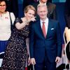 La reine Mathilde et le roi Philippe de Belgique ont apprécié l'ambiance du grand bal national organisé Place du jeu de balle à Bruxelles le 20 juillet 2014 à la veille des célébrations de la fête nationale.