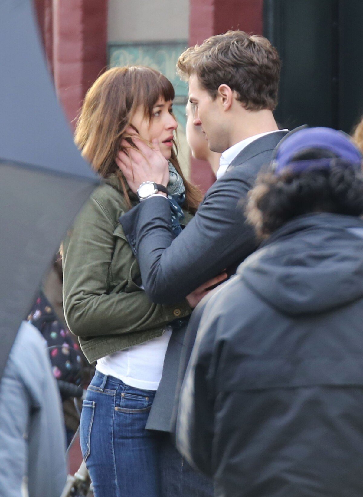 Photo : Jamie Dornan et Dakota Johnson sur le tournage du film "50