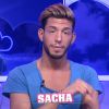 Sacha dans la quotidienne de Secret Story 8, sur TF1, le jeudi 24 juillet 2014