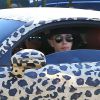 Exclusif - Justin Bieber, dans les rues de Los Angeles dans une Audi R8 au motif panthère. Le 9 juillet 2014.