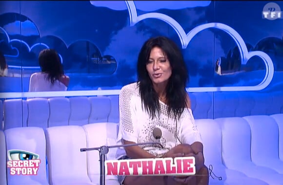 Nathalie dans Secret Story 8, quotidienne du 28 juillet 2014 sur TF1.