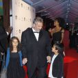  Luc Besson avec sa femme Virginie Silla et ses enfants lors de l'inauguration de la Cit&eacute; du cin&eacute;ma &agrave; Saint-Denis le 21 septembre 2012 