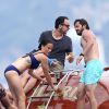 Le prince Carl Philip de Suède et sa fiancée Sofia Hellqvist en vacances à Saint-Tropez, le 25 juillet 2014