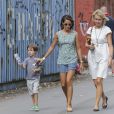 La princesse Marie de Danemark et son fils le prince Henrik, 5 ans, le 2 août 2014 au Grand Prix historique de Copenhague, que le prince Joachim de Danemark a remporté avec Tom Kristensen le 3 août.