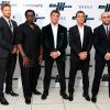 Kellan Lutz, Wesley Snipes, Sylvester Stallone, Antonio Banderas et Jason Statham lors de la première d'Expendables 3 à l'Odeon Cinema, Londres, le 4 août 2014.