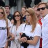 La princesse Beatrice d'York et son boyfriend Dave Clark ont encouragé leur ami Sam Branson au départ du Virgin Strive Challenge, le 7 août 2014 à Londres