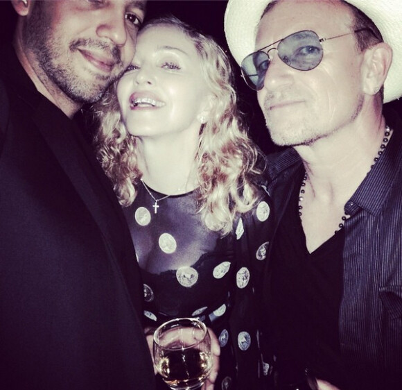 Madonna a célébré son anniversaire en avance en compagnie du chanteur Bono de U2, le 7 août 2014.