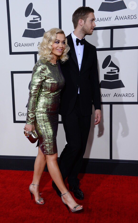 Rita Ora et Calvin Harris lors de la 56e cérémonie des Grammy Awards à Los Angeles, le 26 janvier 2014.