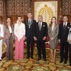 Le roi Mohammed VI du Maroc et la famille royale lors de la visite officielle du roi Felipe VI et de la reine Letizia d'Espagne, le 15 juillet 2014 à Rabat