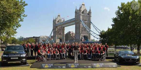 Le prince Harry était présent pour la présentation de l'équipe britannique, riche de 130 représentants, engagée pour les premiers Invictus Games (10-14 septembre 2014), lors d'une conférence de presse à Potters Fields Park à Londres, le 13 août 2014