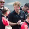 Le prince Harry était présent pour la présentation de l'équipe britannique, riche de 130 représentants, engagée pour les premiers Invictus Games (10-14 septembre 2014), lors d'une conférence de presse à Potters Fields Park à Londres, le 13 août 2014