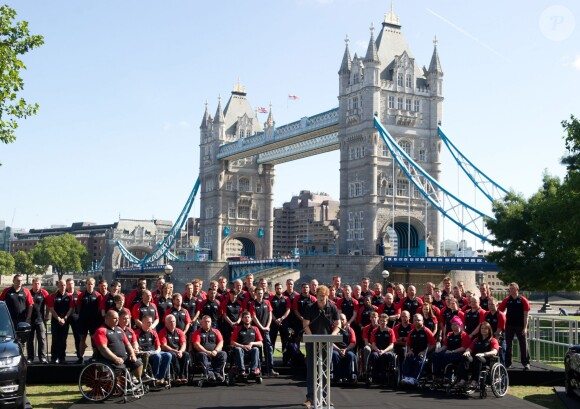 Le prince Harry était présent pour la présentation de l'équipe britannique, riche de 130 représentants, engagée pour les premiers Invictus Games (10-14 septembre 2014), lors d'une conférence de presse à Potters Fields Park à Londres, le 13 août 2014