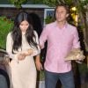 Kim Kardashian et son meilleur ami Jonathan Cheban vont dîner au restaurant "Pellegrino Pizza Bar" à New York, le 13 août 2014.