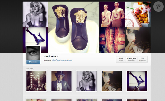 La page Instagram de Madonna, qui a posté de nouvelles photos à l'occasion de son anniversaire, le 16 août 2014
