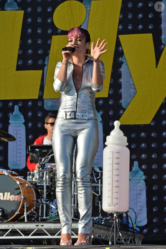 Lily Allen en concert lors du "V Festival" à Chelmsford, le 17 août 2014.