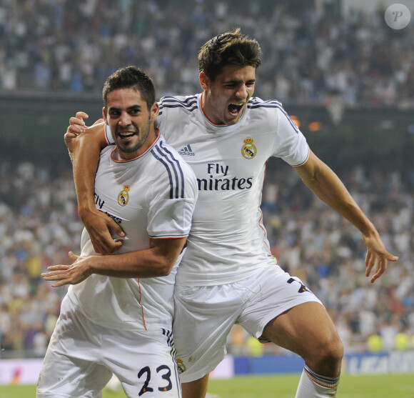 Isco et Alvaro Morata à Madrid le 18 août 2014.