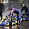 Le prince Carl Philip de Suède a participé à une course de karting lors du week-end de la Coupe Prince Carl Philip sur le circuit de Linköping le 16 août 2014.
