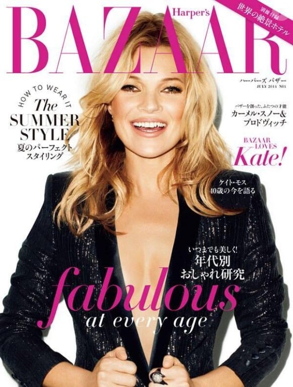 Kate Moss en couverture du Harper's Bazaar (édition japonaise). Numéro d'été 2014.