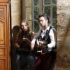 Exclusif - Roxane Le Texier et Sébastien Agius posent lors de leur Liberty Tour à l'hôtel Le Chateau de La Pioline à Aix-en-Provence le 4 août 2014. Photo : Philippe Doignon/BestImage