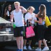 Jack Ramsey, Holly Ramsey, Megan Ramsey, Matilda Ramsey se rendent à un cours de sport à la salle "Soul Cycle" à Brentwood, le 23 aout 2014