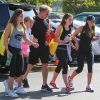 Gordon Ramsey, Holly Ramsey, Megan Ramsey, Matilda Ramsey, Tana Ramsey se rendent à un cours de sport à la salle "Soul Cycle" à Brentwood, le 23 aout 2014