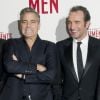 John Goodman, George Clooney et Jean Dujardin - Première du film "Monuments Men" à Londres, le 11 février 2014.